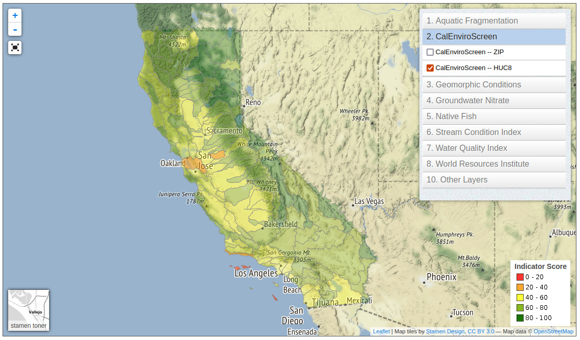 CalEnviroScreen HUC8