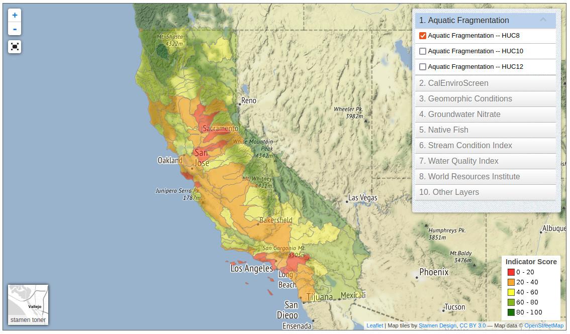 Huc8 Sustainability Indicators - Water Sustainability Indicator Maps