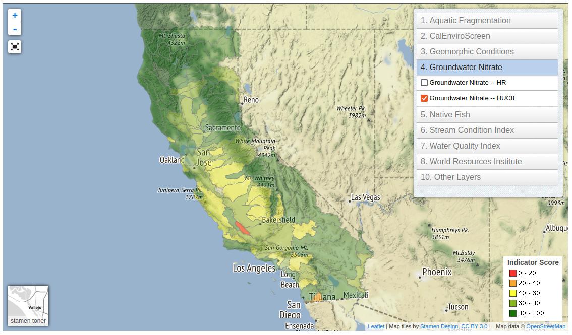 Huc8 Sustainability Indicators - Water Sustainability Indicator Maps